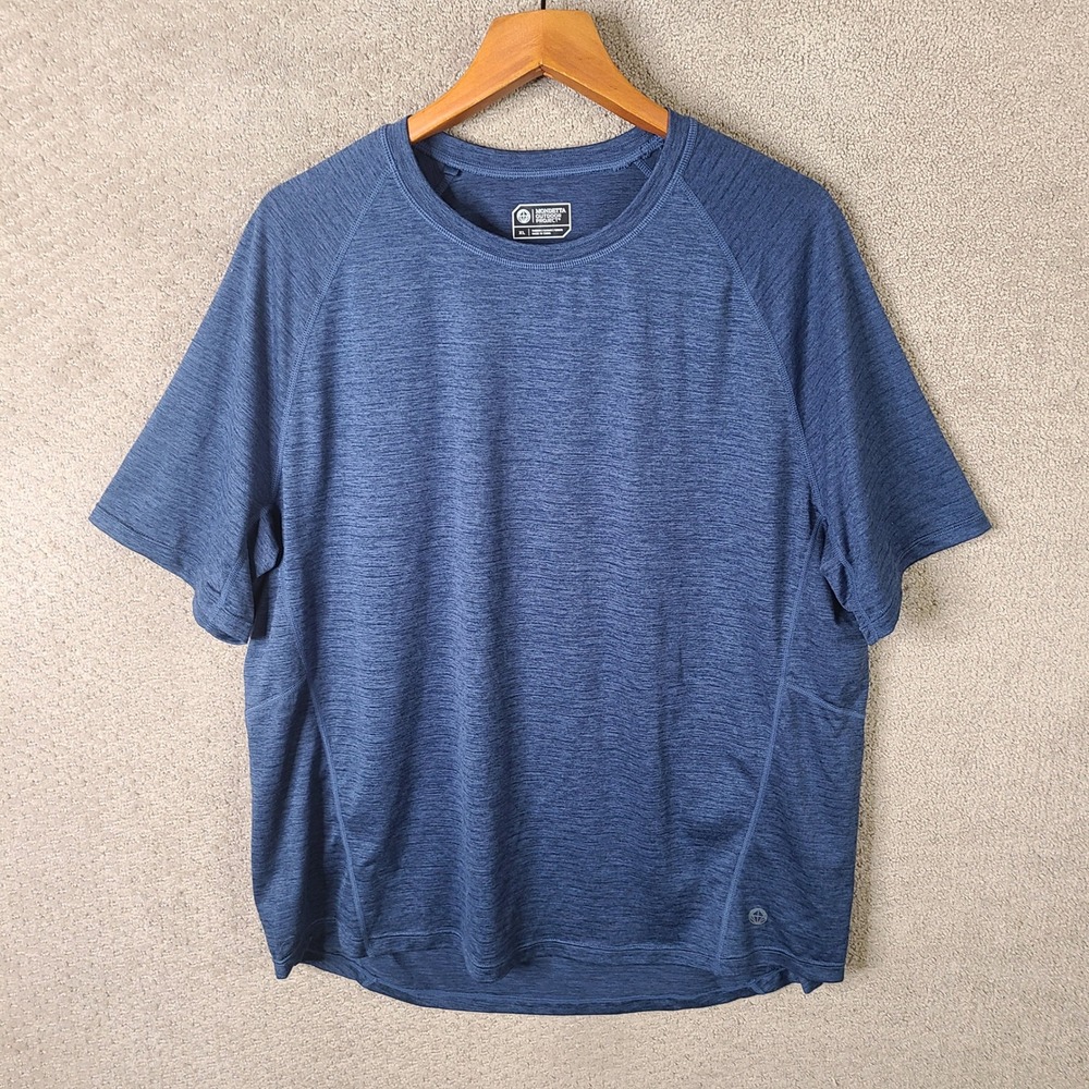 Mondetta Outdoor Project Shirt Mens XL Blue Space Dye Raglan Short Sleeve